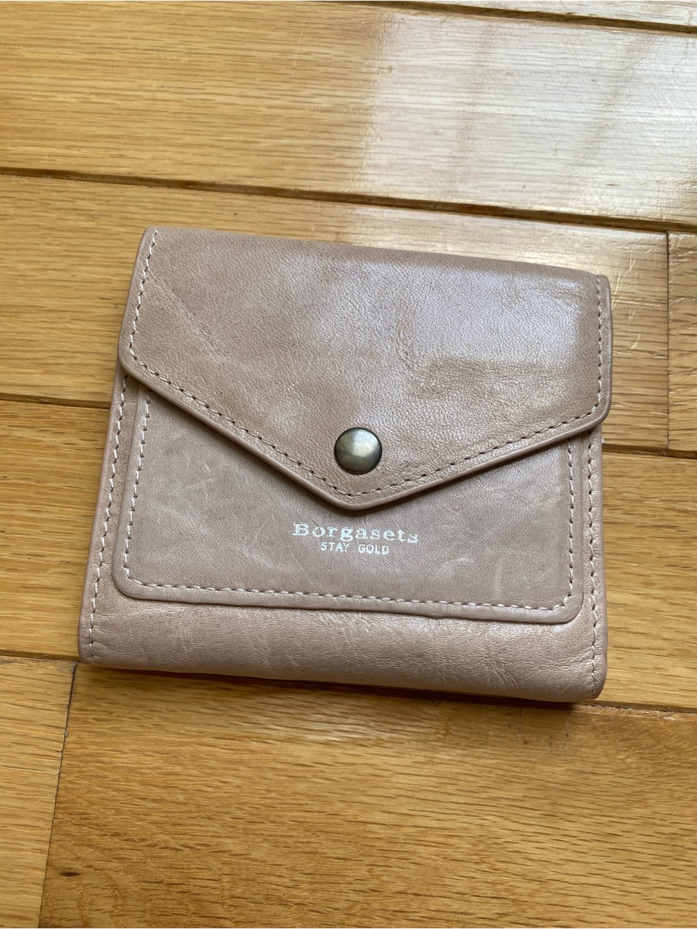 🌸 Borgasets Stay Gold Beige/Pink Wallet